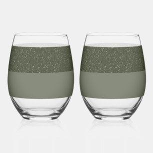Verre À Vin Sans Pied Parties scintillant Top Moss Drinkware Set - Perso