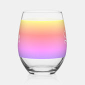 Verre À Vin Sans Pied Pastel Rainbow Pink Purple Yellow Ombre (Nom) (Droite)