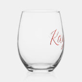 Verre À Vin Sans Pied Pastel Red 3D manuscrit Nom élégant (Droite)