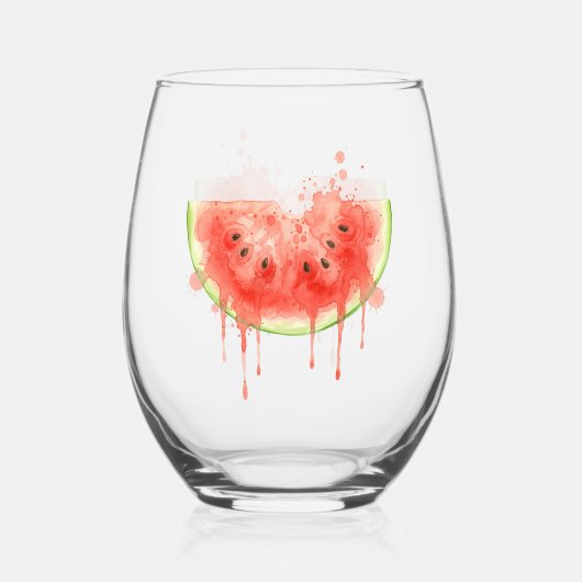 Verre À Vin Sans Pied Pastèque (Recto)