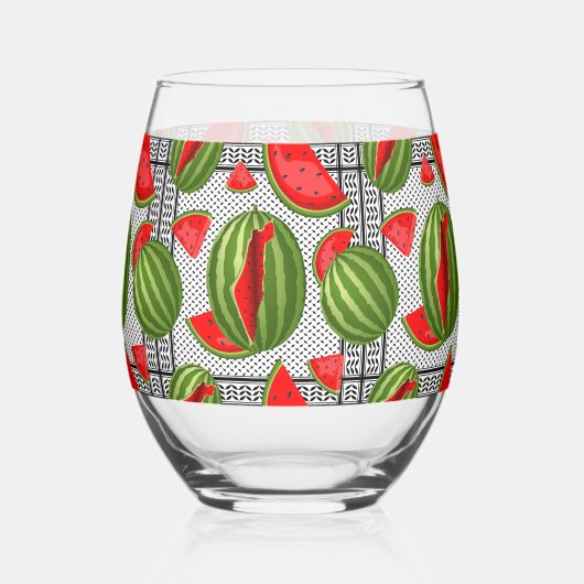 Verre À Vin Sans Pied Pastèque Palestine - Slice (Verso)