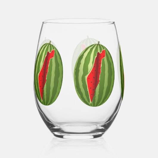 Verre À Vin Sans Pied Pastèque Palestine - Slice (Recto)