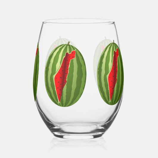 Verre À Vin Sans Pied Pastèque Palestine - Slice (Verso)