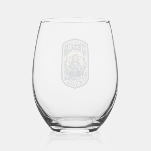 Verre À Vin Sans Pied Patch brodé Jésus Regardez Patch brodé Jésus (Recto)