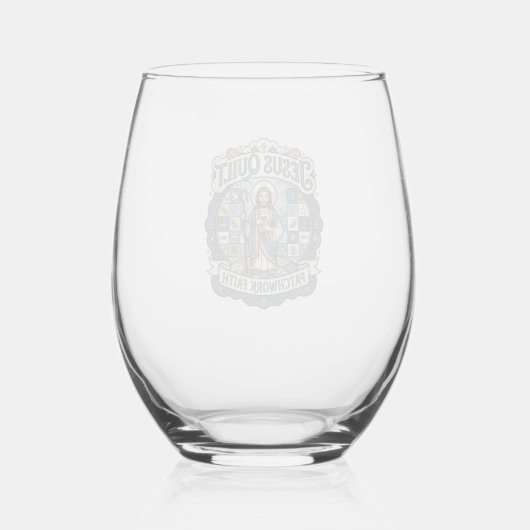 Verre À Vin Sans Pied Patchwork Jésus Foi Patchwork Jésus (Recto)