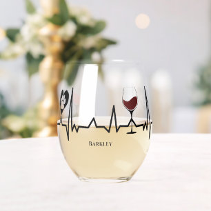 Verre À Vin Sans Pied Pâtes noires simplistes et battement de coeur du v