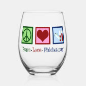 Verre À Vin Sans Pied Peace Love Phlebotomy mignon Phlebotomiste (Recto)