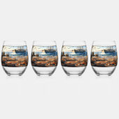 Verre À Vin Sans Pied Pêcheurs à la Twilight ramassant des crabes (Recto)