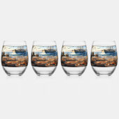 Verre À Vin Sans Pied Pêcheurs à la Twilight ramassant des crabes (Dos)