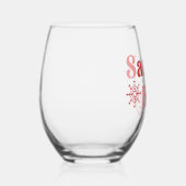 Verre À Vin Sans Pied Père Noël Baby - Fun Holiday Typography Design (Droite)
