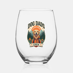 Verre À Vin Sans Pied Pères de chien vintage Équipe de sports de plein a