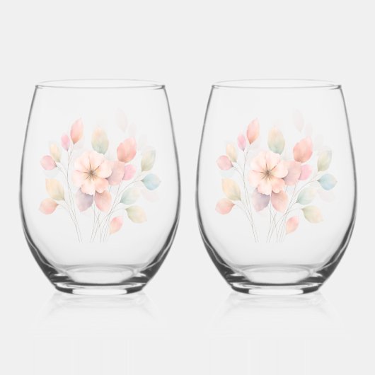 Verre À Vin Sans Pied Perfect Pastel Florals (Recto)