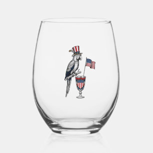 Verre À Vin Sans Pied Perroquet patriotique cocktail design vectoriel vi
