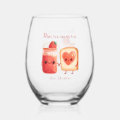 Verre À Vin Sans Pied Personalized Cute Strawberry Jam Mothers Day Gift (Recto)