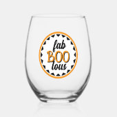Verre À Vin Sans Pied Personalized Fab Boo Lous Halloween Party Design (Recto)