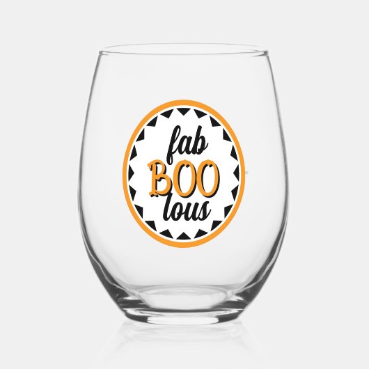 Verre À Vin Sans Pied Personalized Fab Boo Lous Halloween Party Design (Recto)