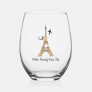 Verre À Vin Sans Pied Personnalisable Paris Trip Chic Tour Eiffel