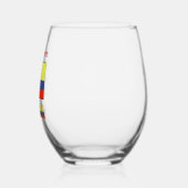 Verre À Vin Sans Pied Personnalisation rouge du drapeau colombien (Gauche)