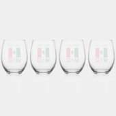 Verre À Vin Sans Pied Personnalisation verte du drapeau mexicain (Dos)