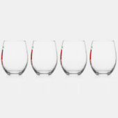 Verre À Vin Sans Pied Personnalisation verte du drapeau mexicain (Gauche)