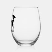Verre À Vin Sans Pied Personnalisé Gras Noir Classe De 2025 Graduation P (Gauche)