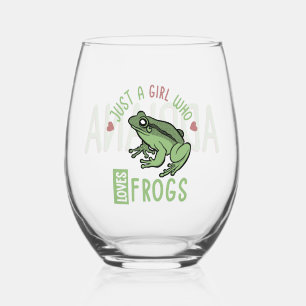 Verre À Vin Sans Pied Personnalisé Juste une fille qui aime les grenouil