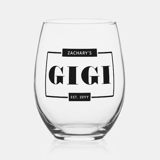 Verre À Vin Sans Pied Personnalisé Moderne Gras Gigi Est Nouveau Grand-m (Recto)