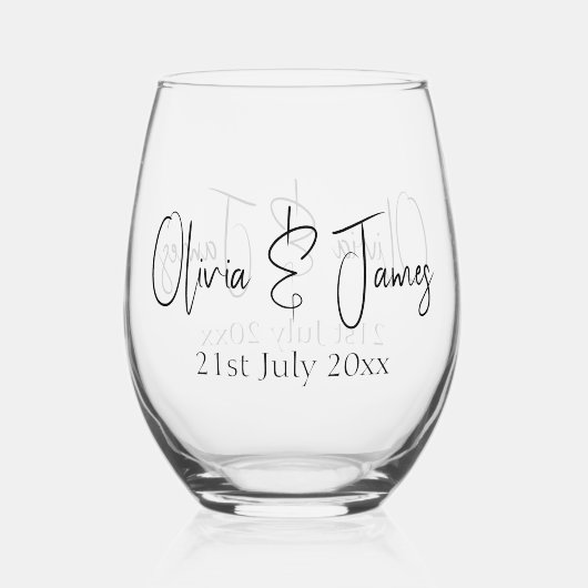 Verre À Vin Sans Pied Personnaliser Vins - Cadeau Mariage (Recto)