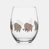Verre À Vin Sans Pied Petits éléphants (Verso)