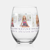 Verre À Vin Sans Pied Photo de collage moderne Meilleure mère Ever Purpl (Recto)