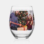 Verre À Vin Sans Pied Photo de Noël personnalisée à deux faces (Verso)