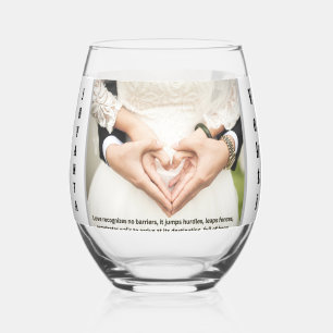 Verre À Vin Sans Pied Photo mariage de Drinkware avec Nom
