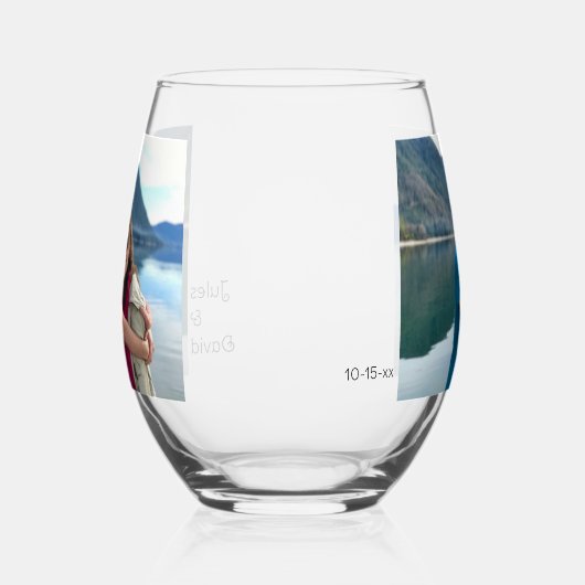 Verre À Vin Sans Pied Photo personnalisée personnalisée personnalisée pe (Gauche)