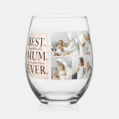 Verre À Vin Sans Pied Photo Pink Happy Mothers Day (Verso)