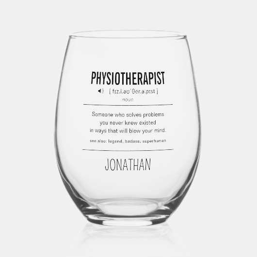 Verre À Vin Sans Pied Physiothérapeute personnalisée drôle (Recto)
