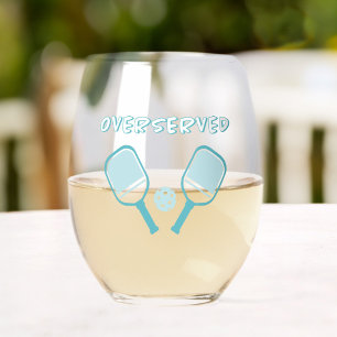 Verre À Vin Sans Pied Pickleball déservi Cute Sports Pun Girly Sarcelle