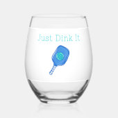 Verre À Vin Sans Pied Pickleball drôle “Contentez-vous de la frapper” Jo (Recto)