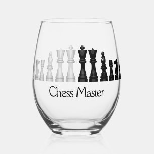 Verre À Vin Sans Pied Pièces d'échecs Conception Verre Vin Stemless