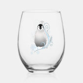 Verre À Vin Sans Pied Pingouin Art Nouveau Snowflakes (Recto)