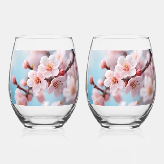 Verre À Vin Sans Pied Pink Blossom Magic   (Recto)