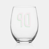 Verre À Vin Sans Pied Pink clair + Épouse verte (Verso)
