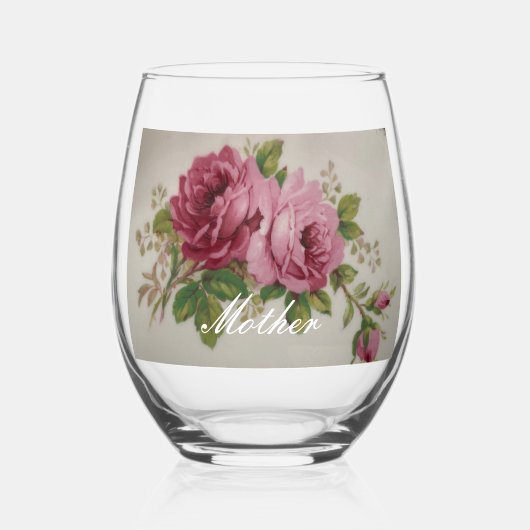 Verre À Vin Sans Pied Pink Rose Elegance Drinkware Set (Recto)