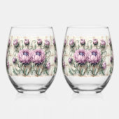 Verre À Vin Sans Pied Pink Thistle Flowers Tile (Gauche)