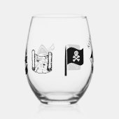 Verre À Vin Sans Pied Pirate Ship Skull Crossbones Nom de la carte (Droite)