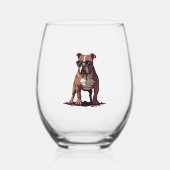 Verre À Vin Sans Pied Pitbull L'Agent Secret Service (Recto)