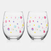 Verre À Vin Sans Pied Plaisir Rempli Polka Dot Imprimer (Recto)
