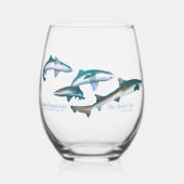 Verre À Vin Sans Pied Plongée avec Shark Drinkware Set (Recto)