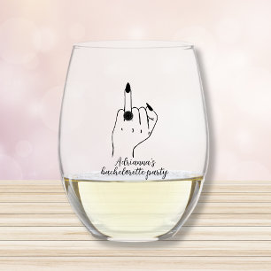 Verre À Vin Sans Pied Poitrine De Mariage Doigt Drôle Bachelorette