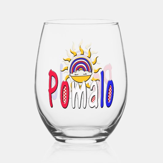 Verre À Vin Sans Pied Pomalo - Détente croate avec soleil et arc-en-ciel (Recto)