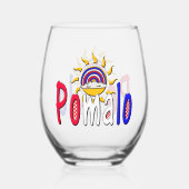 Verre À Vin Sans Pied Pomalo - Détente croate avec soleil et arc-en-ciel (Verso)